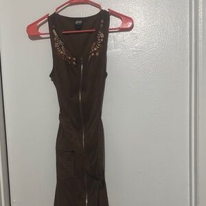Star Wars Brown Embroidered Mini Dress
